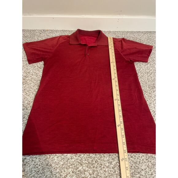 Lululemon Polo Shirt Heathered Red Metal Vent Tech Get Outside/Sweaty Men’s M - Picture 7 of 7